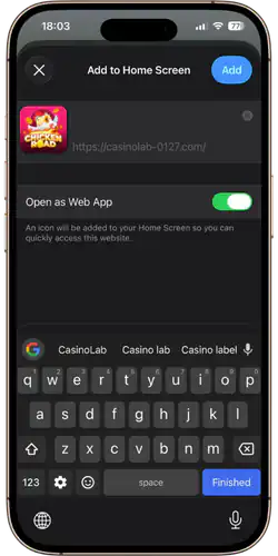 Chicken Road App - Confirm installation