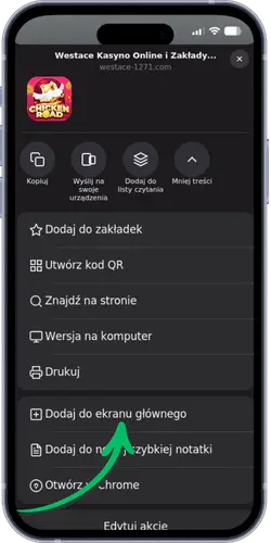 Chicken Road App – dodaj do ekranu głównego