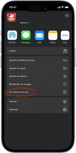 Chicken Road - Ajouter à l'écran d'accueil iOS