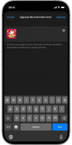 Chicken Road - Conferma installazione su iPhone.