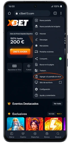 Añadir Chicken Road a la pantalla de inicio Android