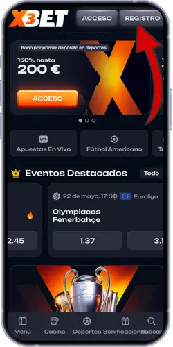 Página de inicio del casino X3Bet con bono de bienvenida