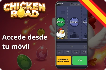 Chicken Road App en móvil.